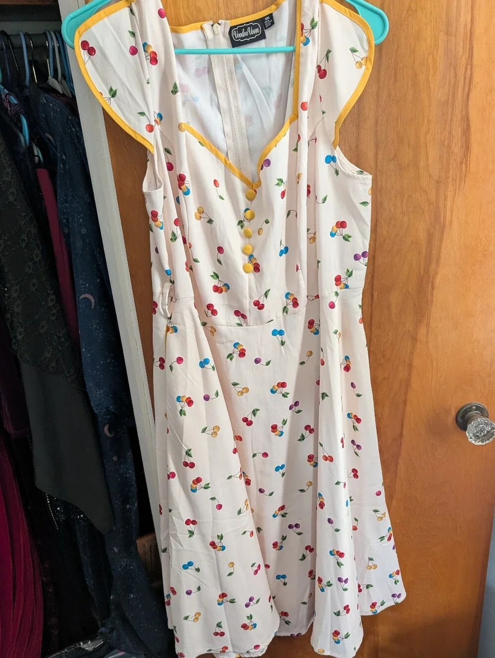 Voodoo Vixen Multicolored Rainbow Cherries Dress Size XL